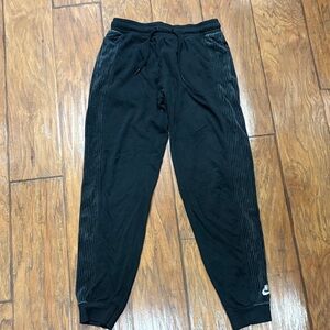 Nike Black Joggers with Subtle Stripes
